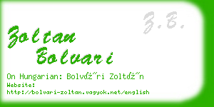 zoltan bolvari business card